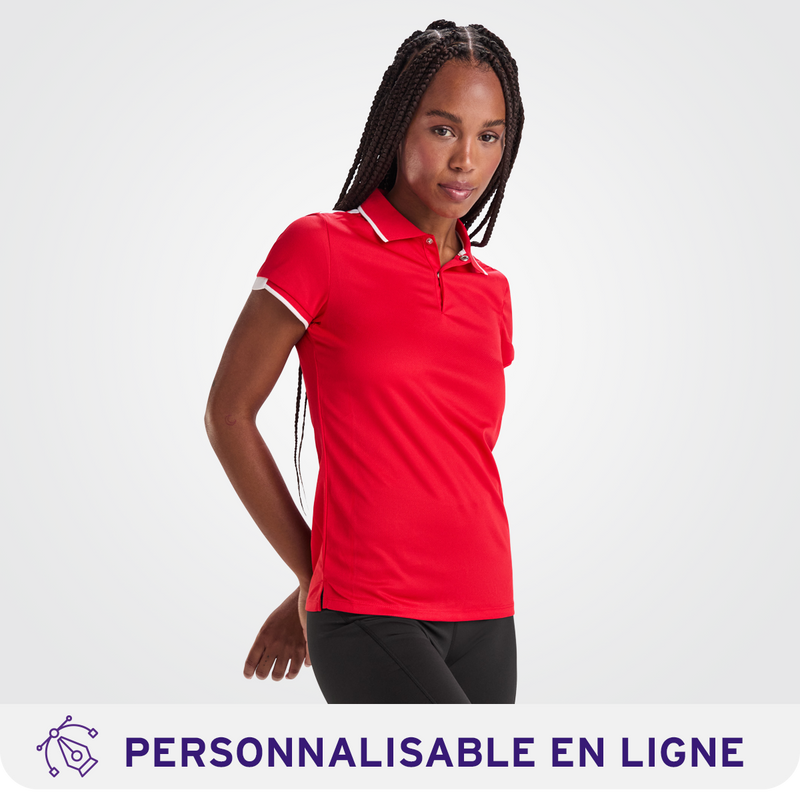 Chargez l'image dans la visionneuse de la galerie, Polo de sport femme bicolore respirant personnalisable – ROLY TAMIL WOMAN PO0409.