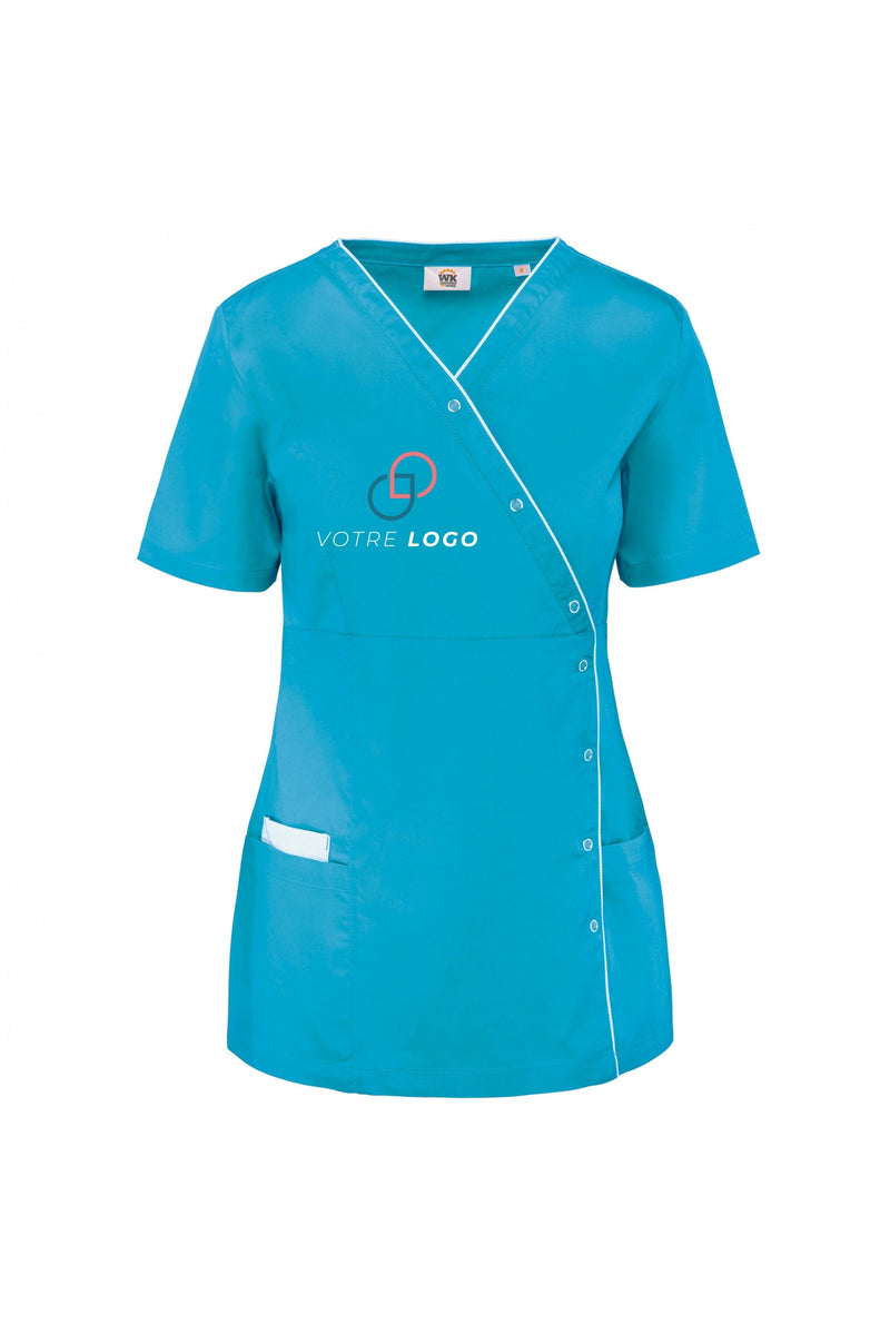 Chargez l'image dans la visionneuse de la galerie, exemple de blouse de travail polycoton femme personnalisée