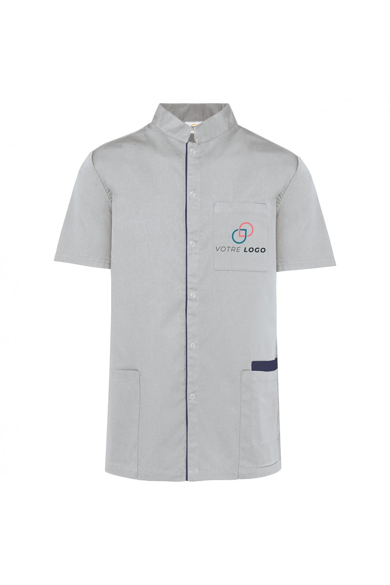 Chargez l'image dans la visionneuse de la galerie, exemple de blouse de travail homme personnalisée grise