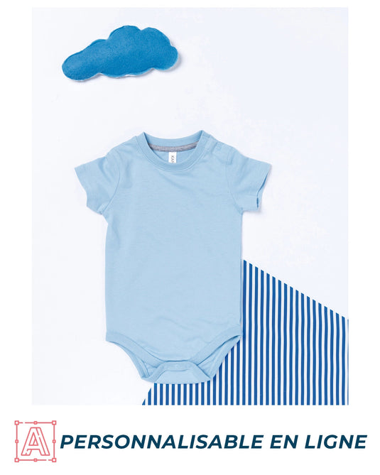 body bébé personnalisable bleu