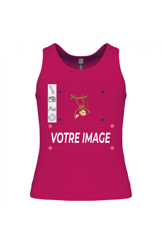 exemple de débardeur fille personnalisé rose
