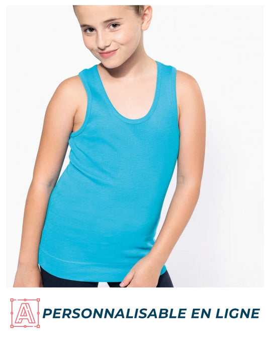 débardeur fille personnalisable bleu