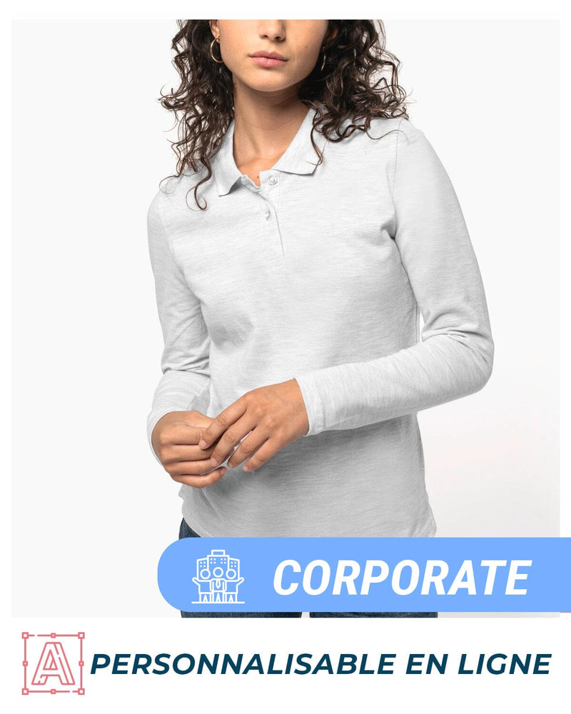 Chargez l'image dans la visionneuse de la galerie, Polo manches longues Femme logoté