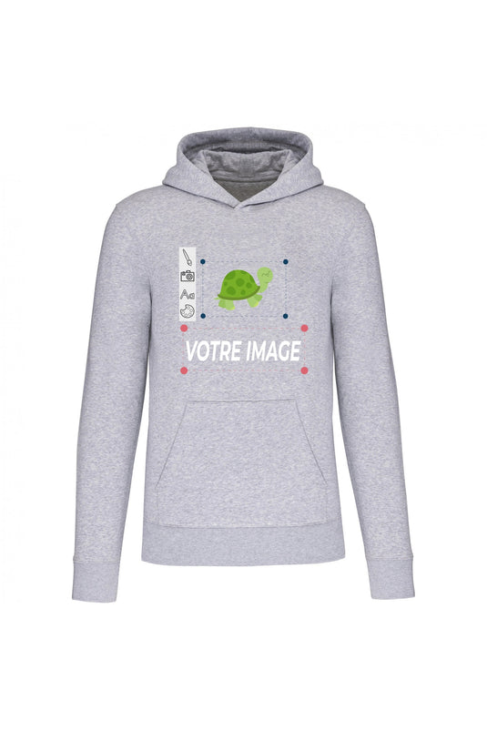 exemple de sweat a capuche enfant bio personnalisable