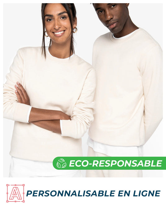 sweat shirt unisexe col rond eco responsable coton bio personnalisable