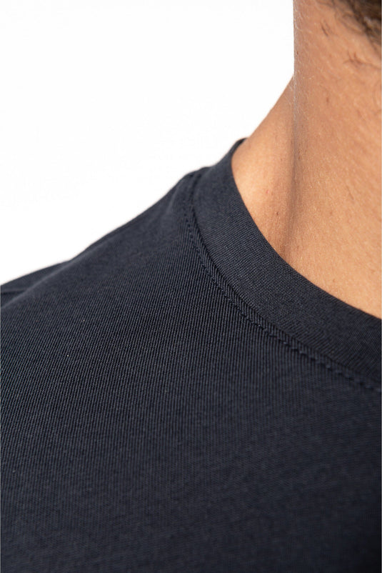 col du tee shirt homme col rond made in france personnalisable noir