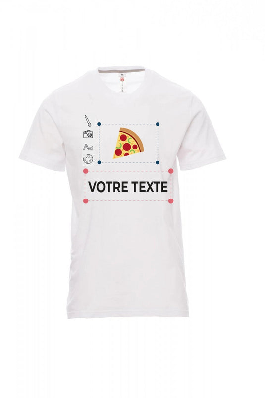 exemple d'une personnalisation sur tee shirt blanc