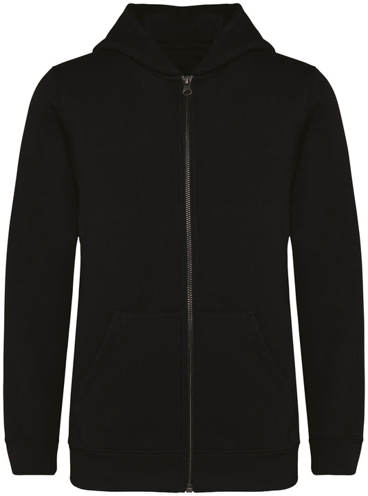 sweat zippé à capuche enfant prenium personnalisable noir