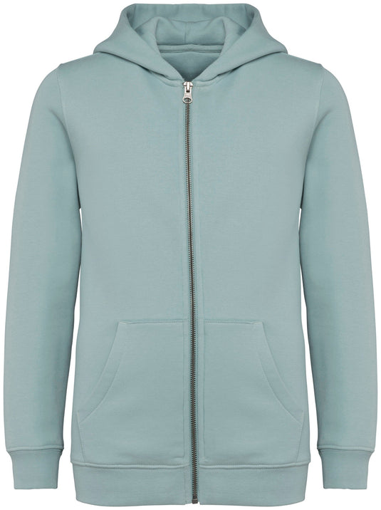 sweat zippé à capuche enfant prenium personnalisable vert