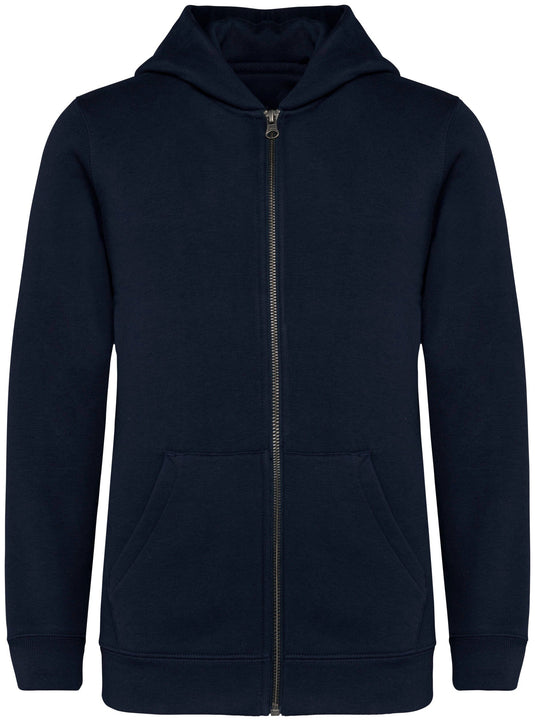sweat zippé à capuche enfant prenium personnalisable bleu marine