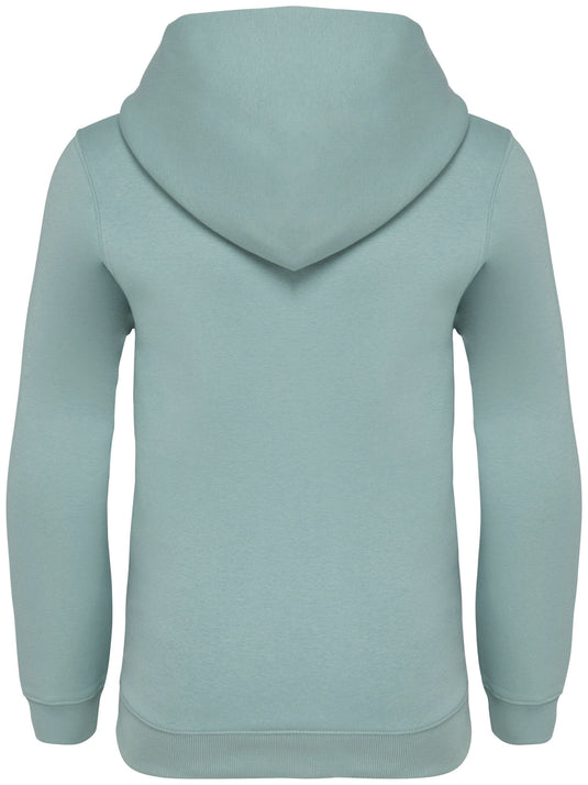 dos du sweat à capuche enfant coton bio personnalisable vert