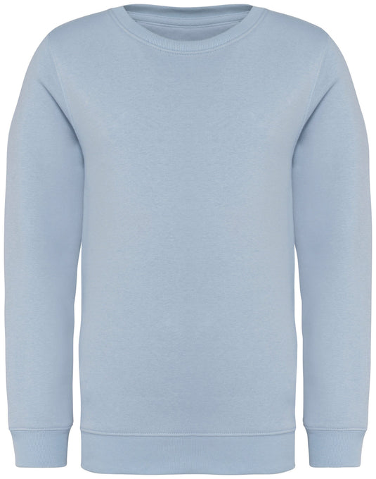 sweat enfant col rond coton bio personnalisable bleu