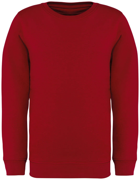 sweat enfant col rond coton bio personnalisable rouge