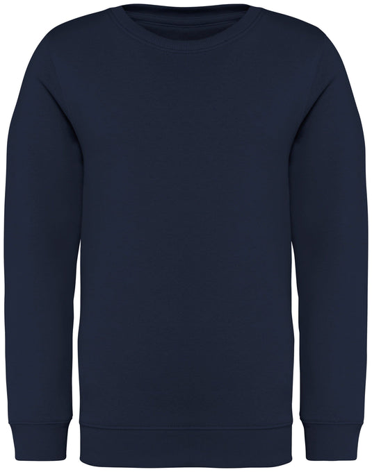 sweat enfant col rond coton bio personnalisable bleu marine