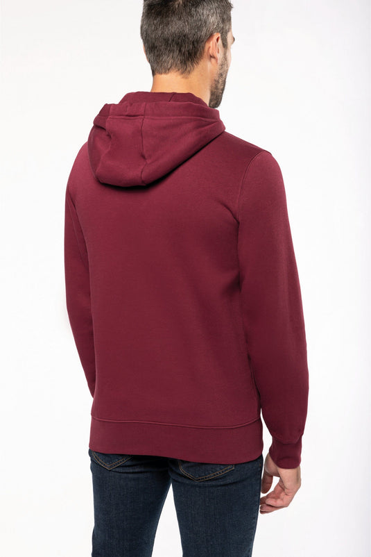 vue de dos du sweat shirt capuche homme personnalisable bordeau