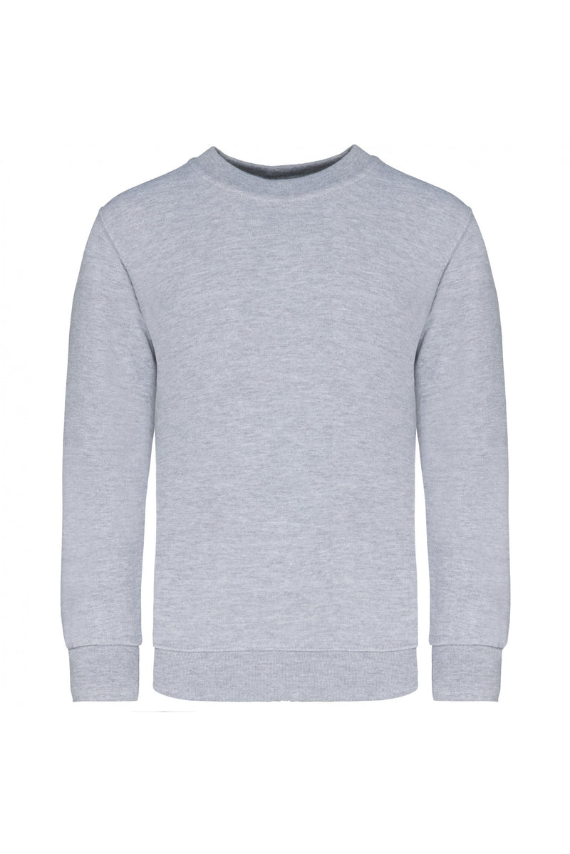Chargez l'image dans la visionneuse de la galerie, sweat shirt enfant col rond personnalisable gris chiné