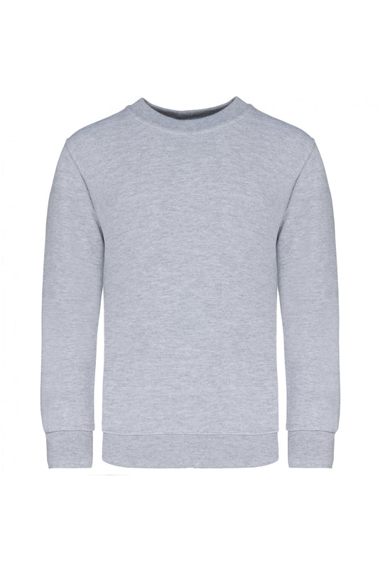 sweat shirt enfant col rond personnalisable gris chiné
