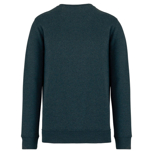 dos d'un sweat shirt unisexe col rond eco responsable coton bio personnalisable vert