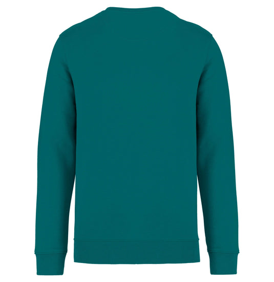dos d'un sweat shirt unisexe col rond eco responsable coton bio personnalisable vert