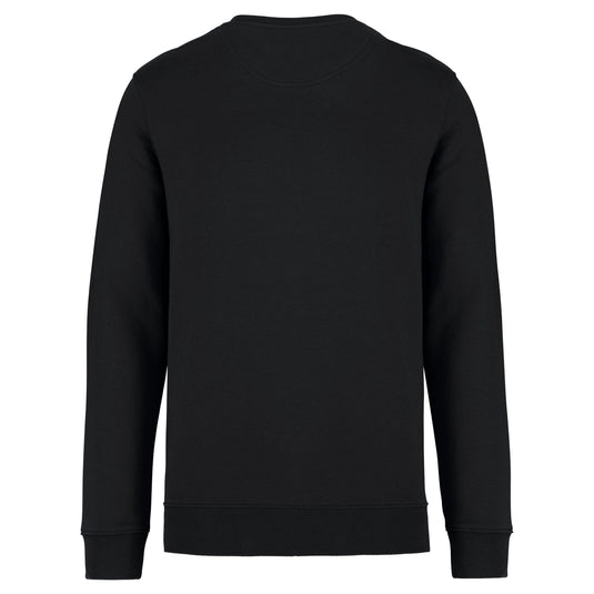 dos d'un sweat shirt unisexe col rond eco responsable coton bio personnalisable noir