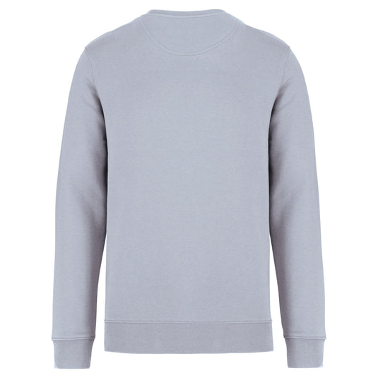 dos sweat shirt unisexe col rond eco responsable coton bio personnalisable gris