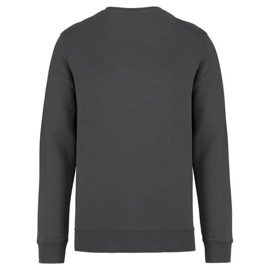 dos d'un sweat shirt unisexe col rond eco responsable coton bio personnalisable gris