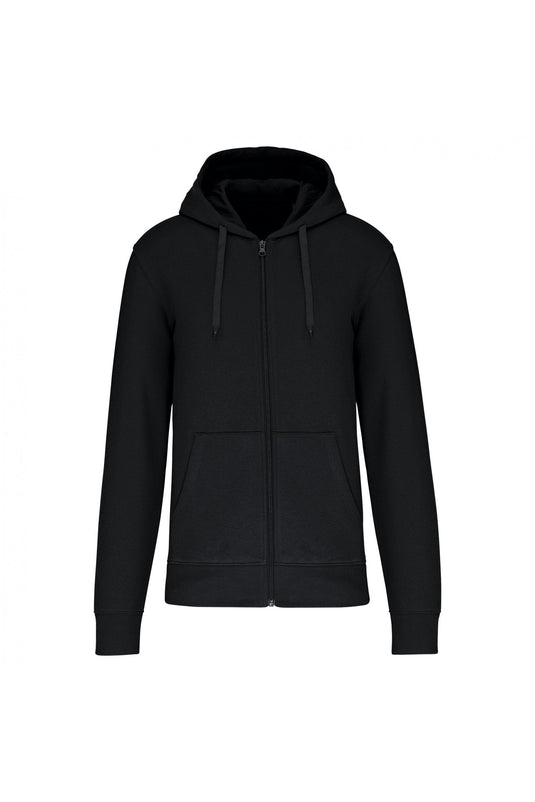 sweat zippé à capuche homme eco responsable bio personnalisable noir