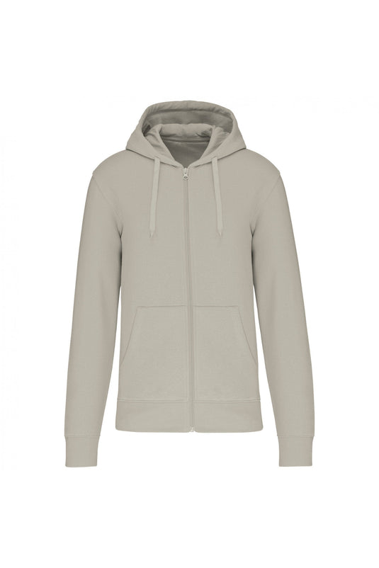 sweat zippé à capuche homme eco responsable bio personnalisable beige