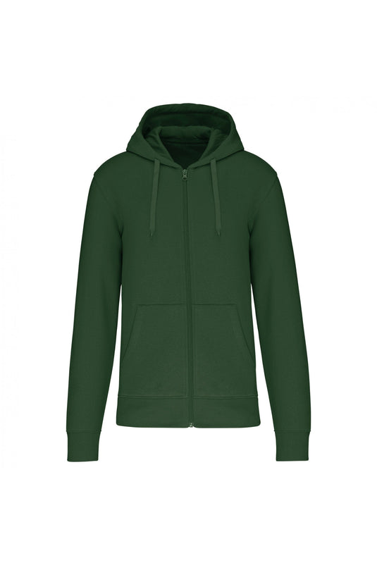 sweat zippé à capuche homme eco responsable bio personnalisable vert