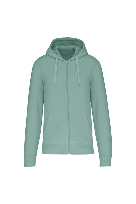 sweat zippé à capuche homme eco responsable bio personnalisable jade
