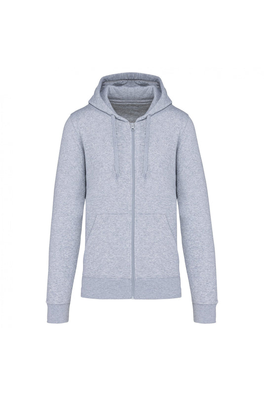 sweat zippé à capuche homme eco responsable bio personnalisable gris chiné