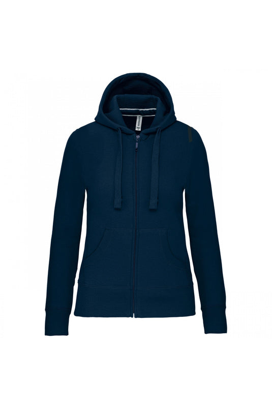 sweat capuche zippé femme personnalisable bleu marine