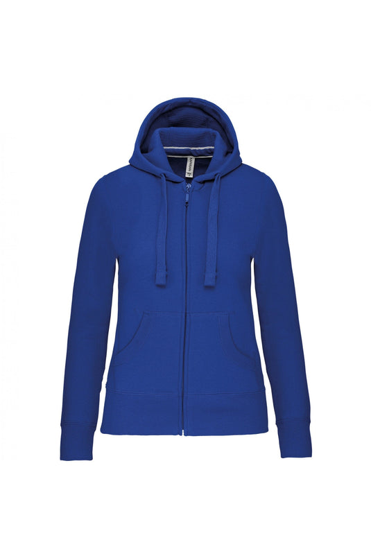 sweat capuche zippé femme personnalisable bleu