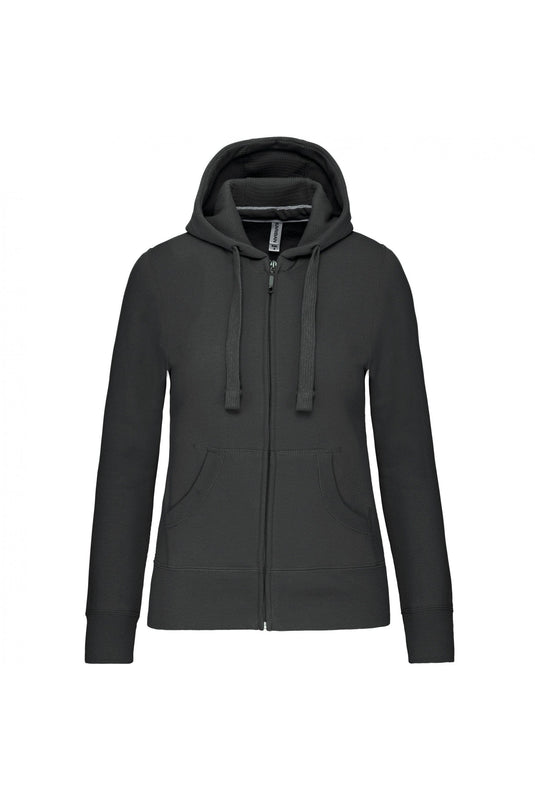sweat capuche zippé femme personnalisable gris foncé