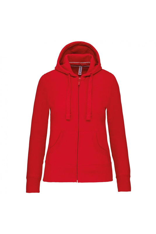 sweat capuche zippé femme personnalisable rouge
