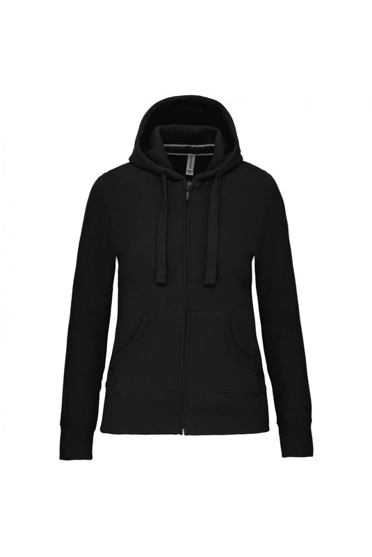 sweat capuche zippé femme personnalisable noir