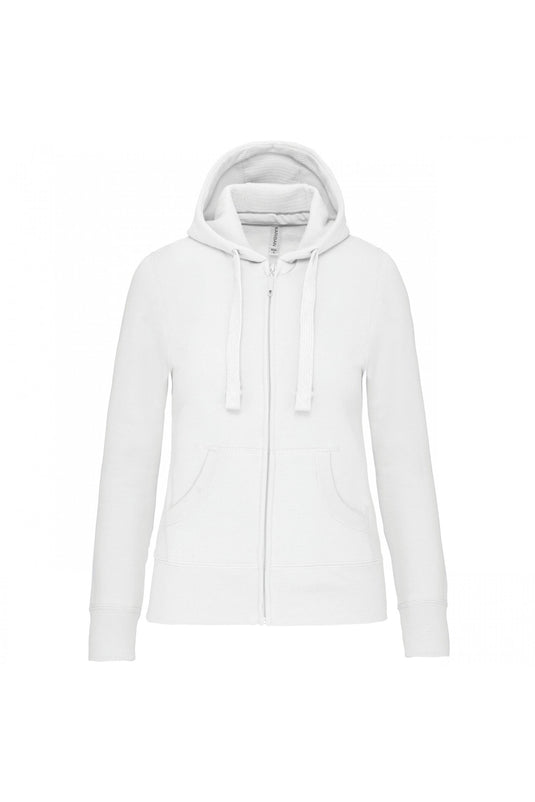 sweat capuche zippé femme personnalisable blanc