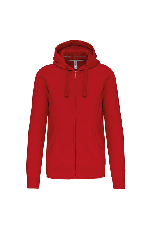 sweat zippé à capuche homme personnalisable  rouge