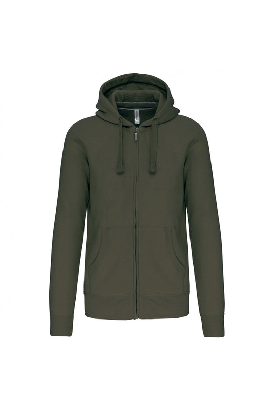sweat zippé à capuche homme personnalisable  kaki