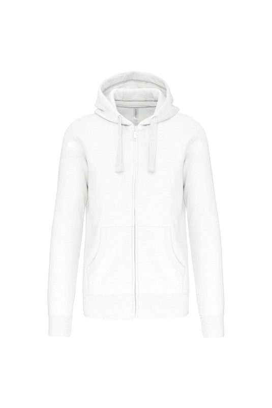 sweat zippé à capuche homme personnalisable  blanc
