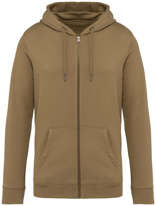 sweat zippé à capuche unisexe eco responsable personnalisable kaki