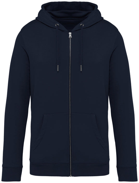 sweat zippé à capuche unisexe eco responsable personnalisable bleu marine