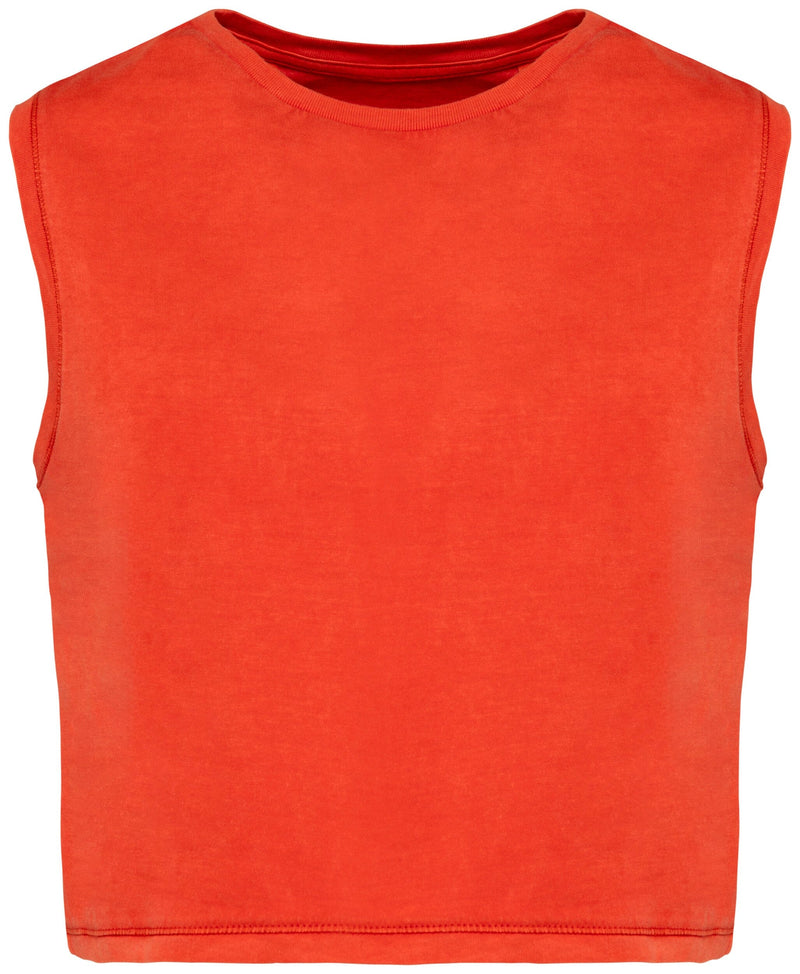 Chargez l'image dans la visionneuse de la galerie, T-shirt crop sans manche femme - 165g / NATIVE SPIRIT NS342