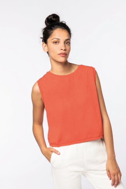 Chargez l'image dans la visionneuse de la galerie, T-shirt crop sans manche femme - 165g / NATIVE SPIRIT NS342