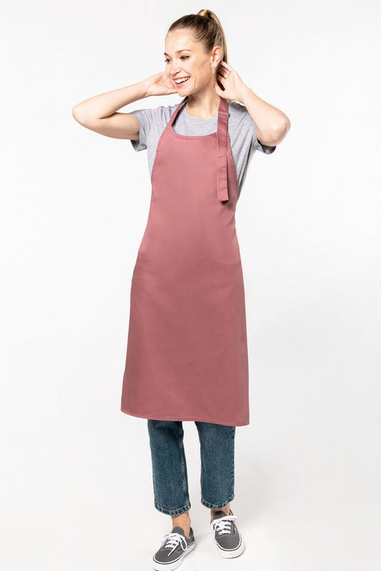 tablier polycoton sans poche personnalisable vieux rose