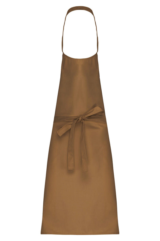 tablier polycoton sans poche personnalisable marron