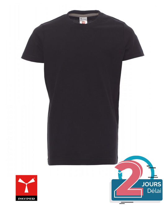 Tee-shirt Noir Enfant Coton 150gr/m² _ Impression_Nantes_Saint_Nazaire