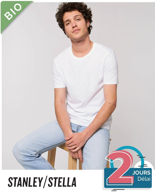 Tee shirt blanc Bio personnalisable sous 2 jours