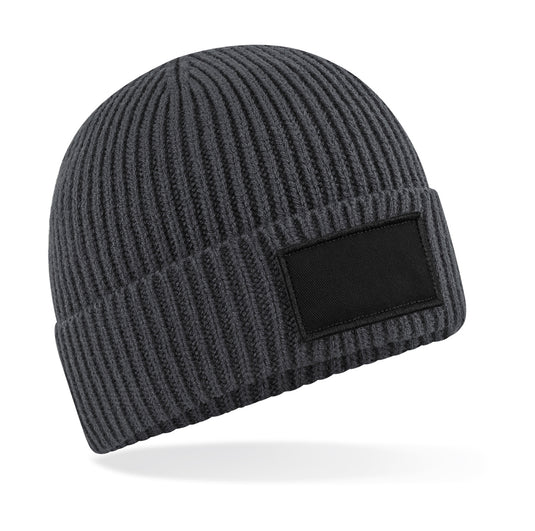 Bonnet côtelé recyclé avec patch personnalisable – BEECHFIELD B442R