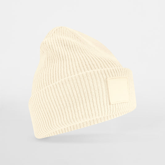 Bonnet côtelé recyclé avec patch carré personnalisable – BEECHFIELD B336R